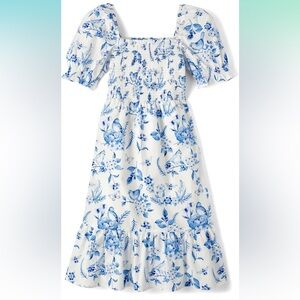 Floral Blue and White Dress mommy and me